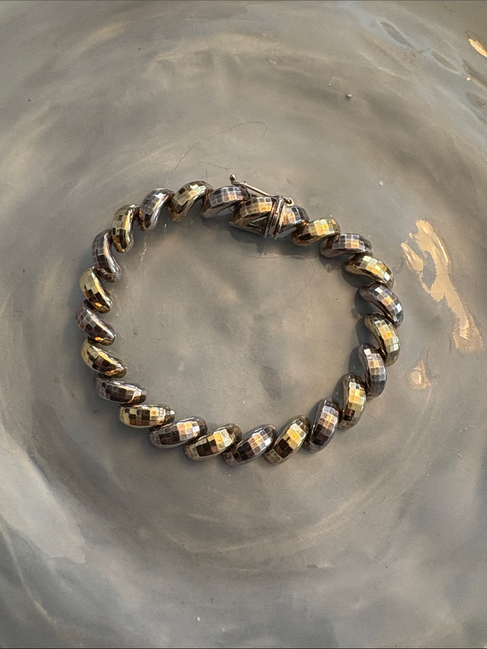 Yellow gold plated and .925 Sterling Silver Bracelet - by Milor